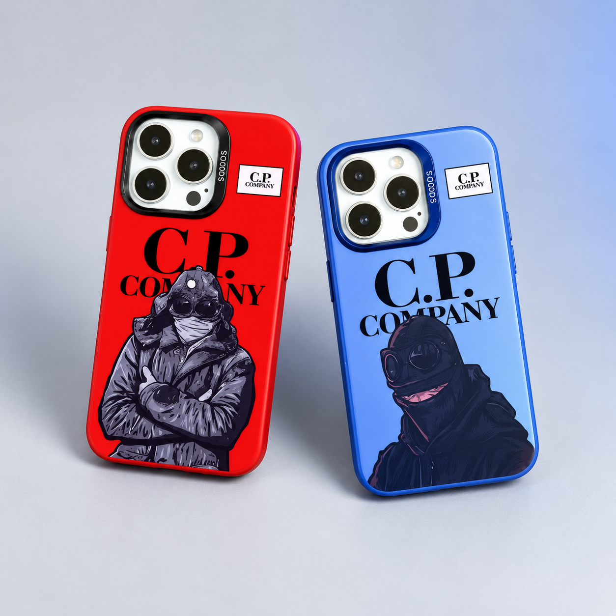 Fundas con gráfica urbana en rojo y azul
